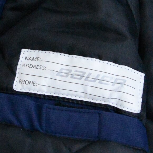 Vintage Bauer Navy The Hague Zip Up Quilt Lined Hockey Winter Jacket Large - Picture 12 of 12